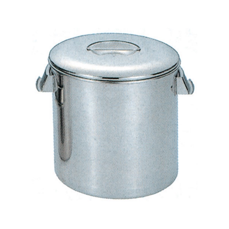 受注生産】18-8 テーパー型汎用容器 内蓋式・手付 45L THD-240
