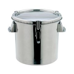 【受注生産】18-8 テーパー型密閉容器 キャッチクリップ式･手付 150L TH-460