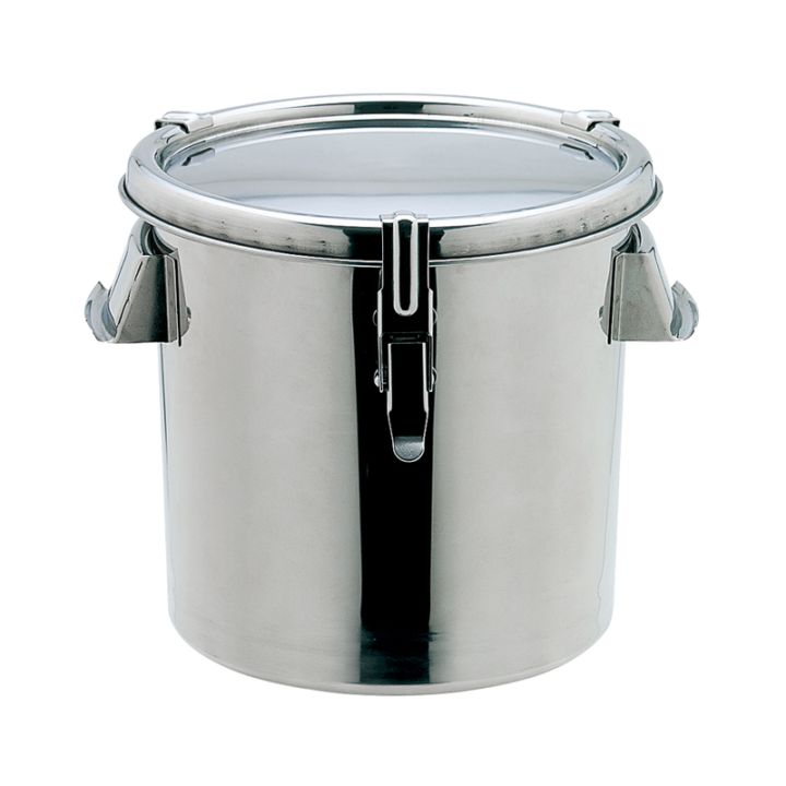【受注生産】18-8 テーパー型密閉容器 キャッチクリップ式･手付 150L TH-460