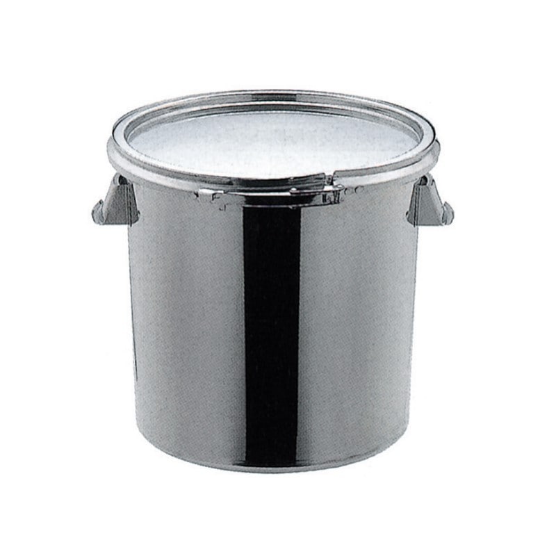 【受注生産】18-8 テーパー型密閉容器 クランプバンド式･手付 15L TH-427KB