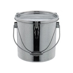 【受注生産】18-8 テーパー型密閉容器 キャッチクリップ式･吊取手付 15L TH-427H