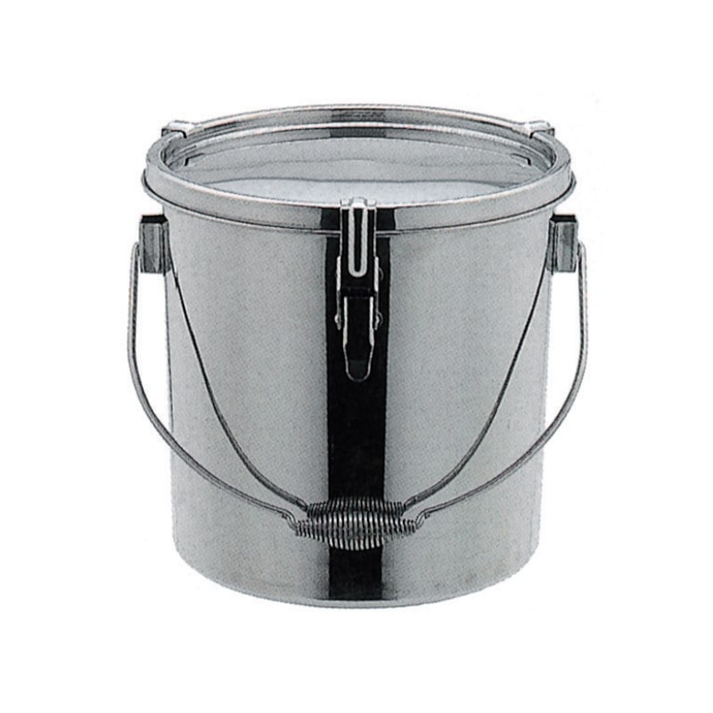 【受注生産】18-8 テーパー型密閉容器 キャッチクリップ式･吊取手付 15L TH-427H