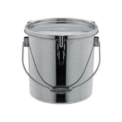 【受注生産】18-8 テーパー型密閉容器 キャッチクリップ式･吊取手付 25L TH-433H