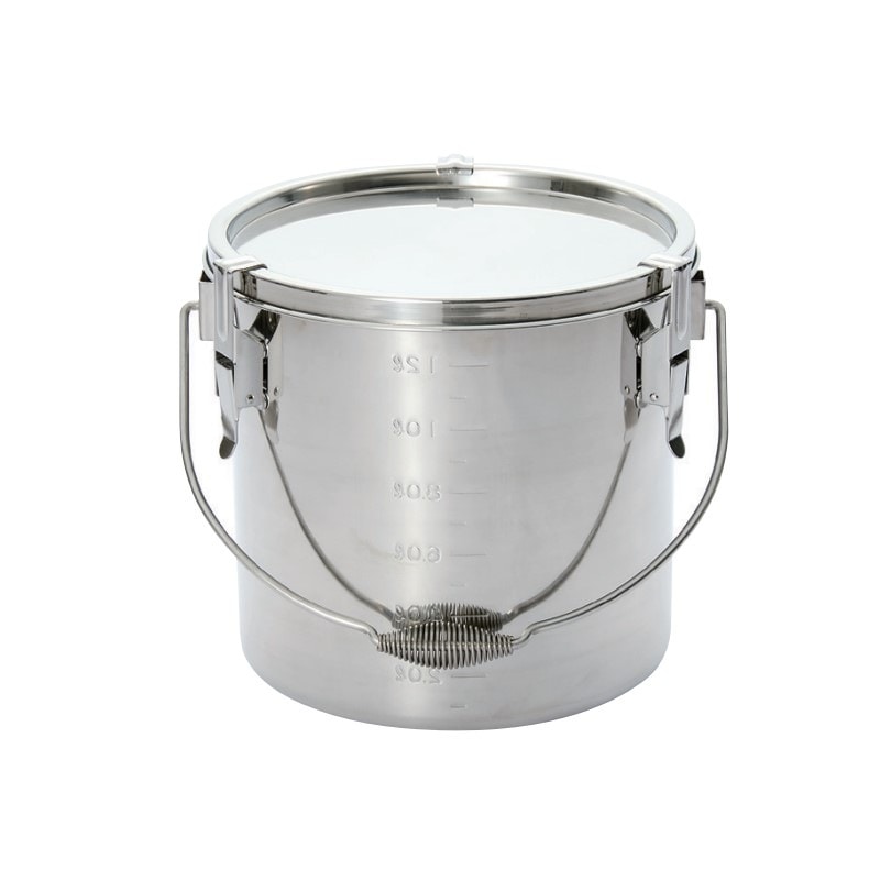 【受注生産】18-8 ストレート目盛付密閉容器 キャッチクリップ式･吊取手付 13L BH-426TH