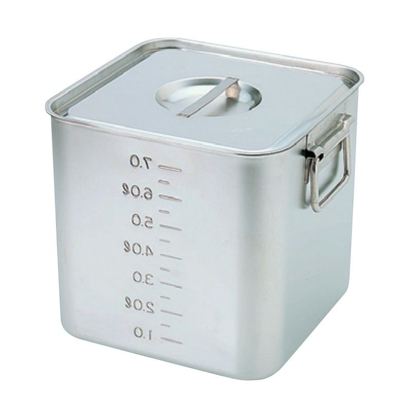 【受注生産品】【HACCP】18-8 深型角キッチンポット 手付 約47L SH-4236D