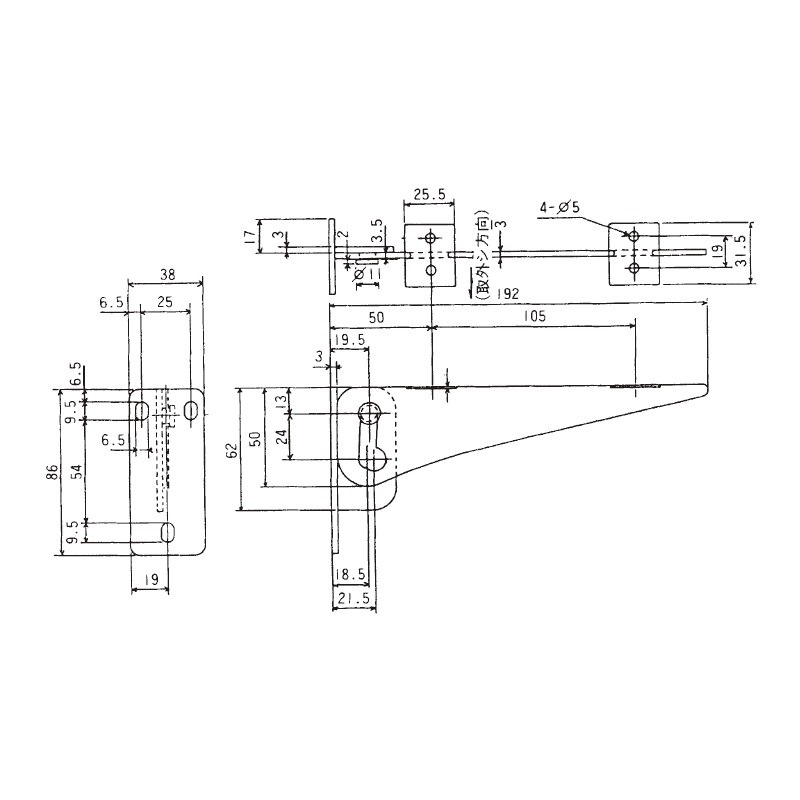 折りたたみ棚受ブラケット ステンレス製 TO-4300 | 業務用厨房部品