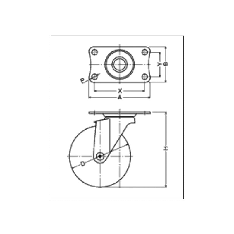 ハンマーキャスター 自在型平付式 ステンレス ナイロン車輪(径85) TO