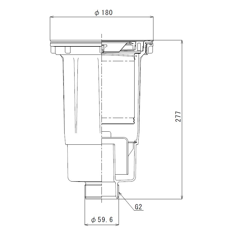 深型排水トラップ G2ネジ ステンカゴ TO-194BK | キッチン用排水部品