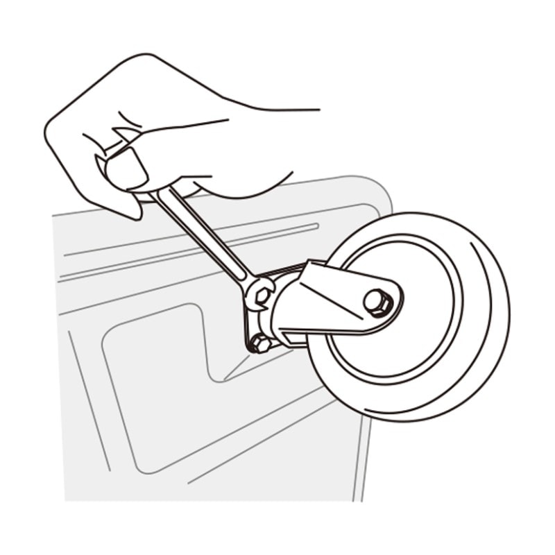 受注生産品】ハンマーキャスター 固定型平付式(ストッパー付