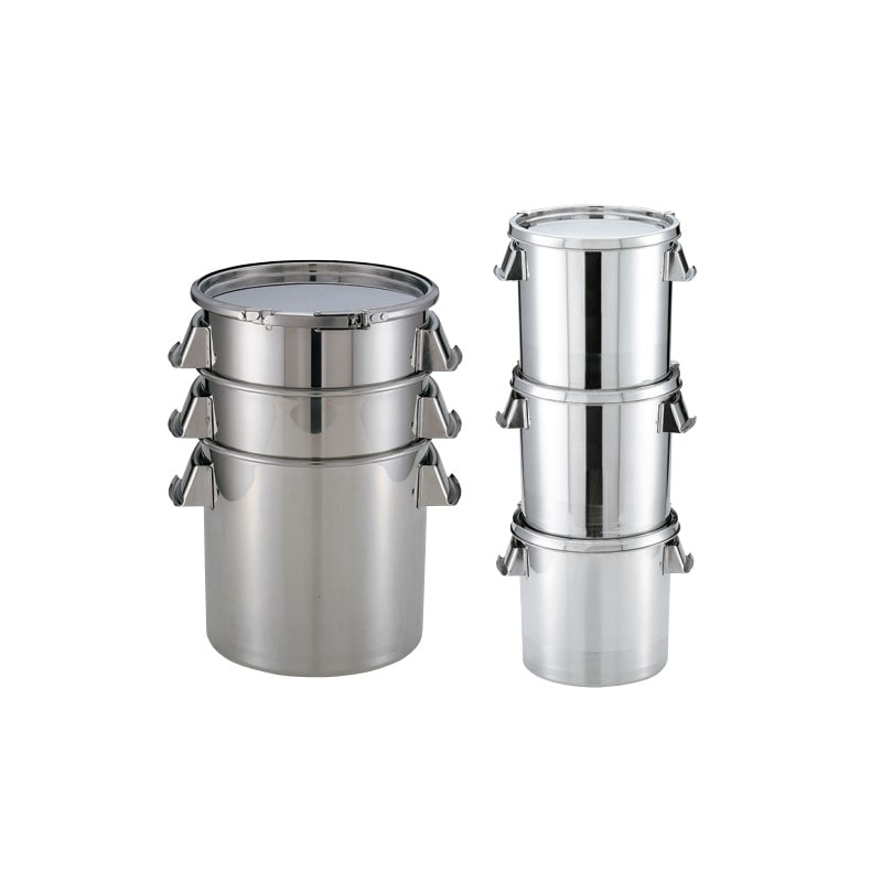 受注生産】18-8 テーパー型密閉容器 クランプバンド式・手付 10L TH
