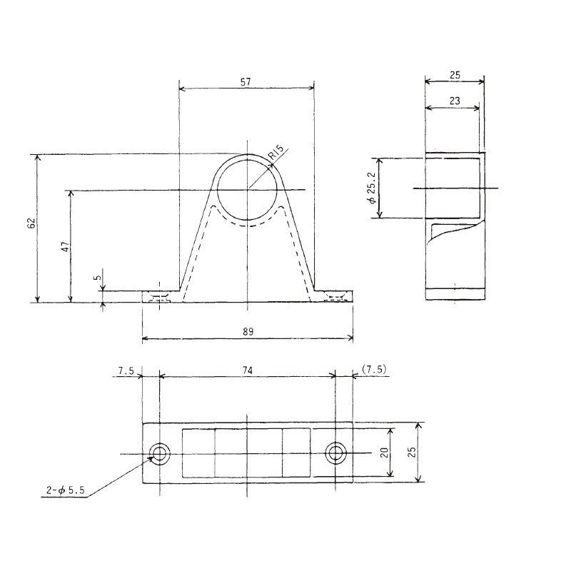 押手パイプブラケット クロームメッキ Φ25mm用 TO-210 | 業務用厨房