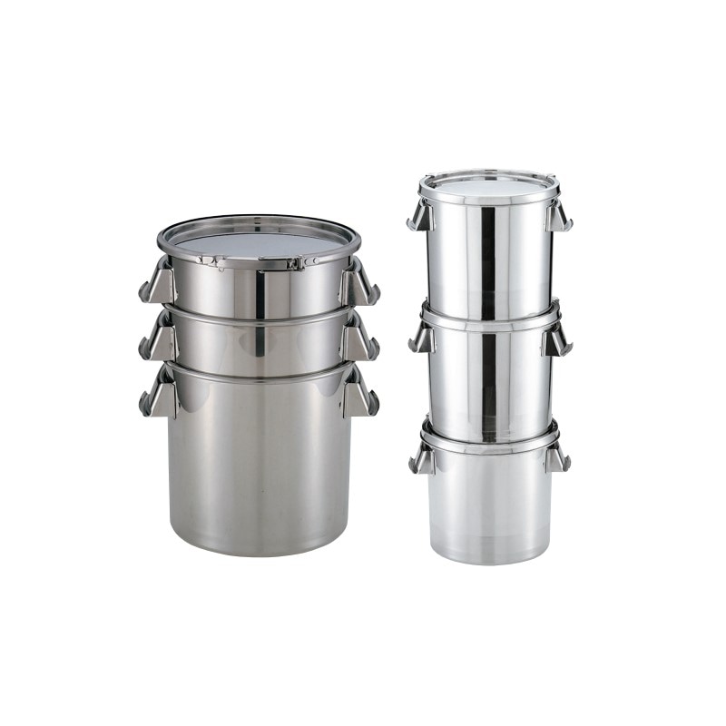 受注生産】18-8 テーパー型密閉容器 クランプバンド式・手付 15L TH