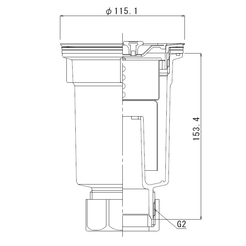 耐熱小型排水トラップ G2ネジ C蓋 TO-198HLCS | キッチン用排水部品