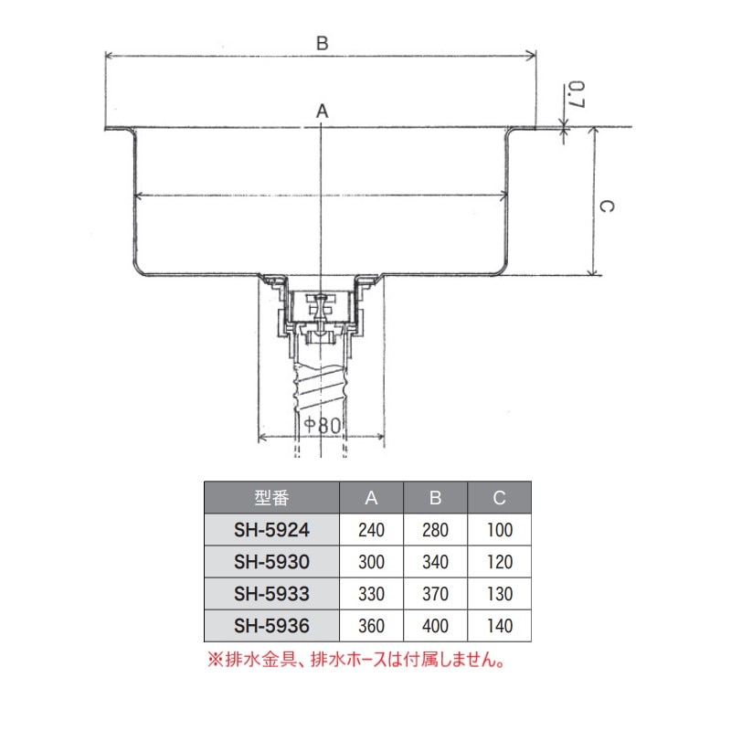 18-8 丸型平底シンク Φ370×H130mm SH-5933 | シンクトップ,丸型シンク
