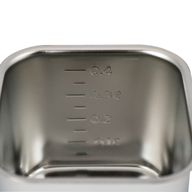 HACCP】【NSF】18-8 深型角キッチンポット 目盛付 0.5L SH-4208D