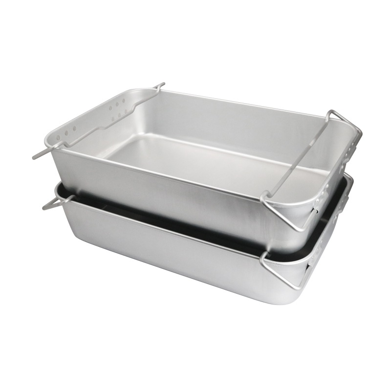 アルミ 角型コンテナ(積み重ねハンドル付) 600×385×H130mm | 調理器具
