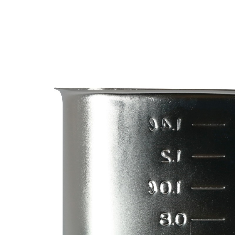 HACCP】【NSF】18-8 深型角キッチンポット 目盛付 1.7L SH-4212D