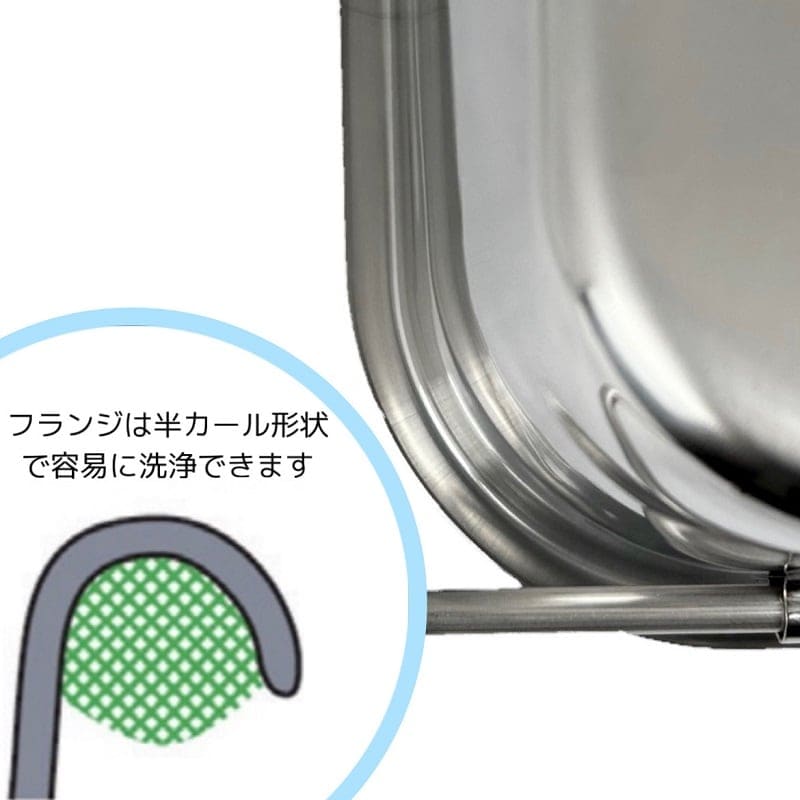 HACCP】【NSF】18-8 給食バット 運搬型 半カールフランジタイプ