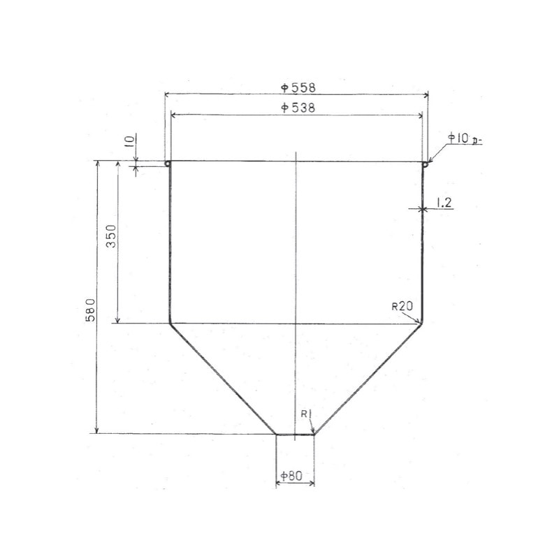 個人宅配送不可】18-8 深型ホッパー 底部穴無 容量約96L RWOS-58
