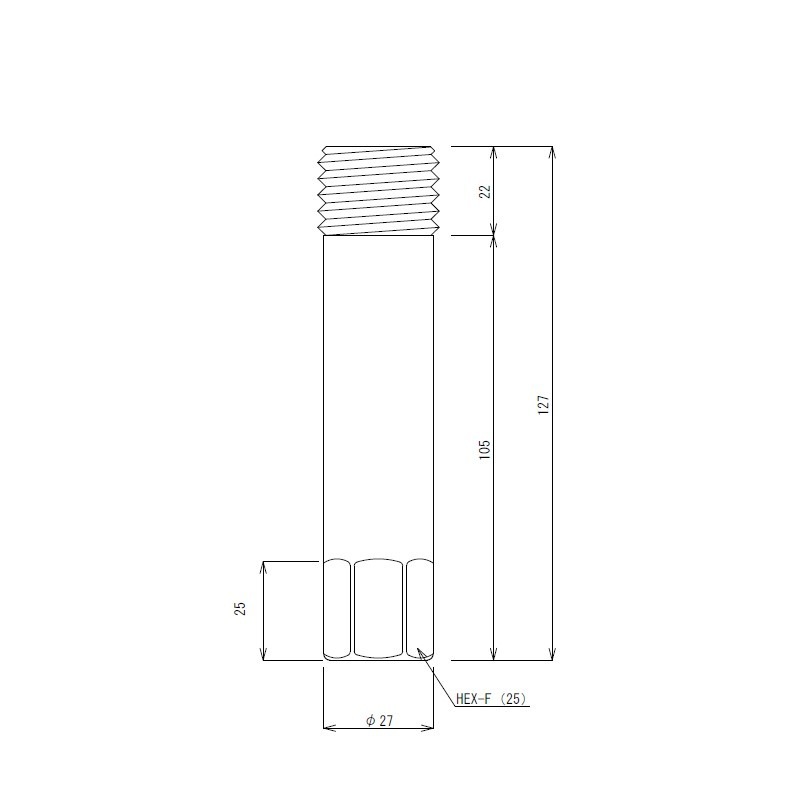 ロングアジャスター(中子) 全長127mm TO-108L-S【TO-108SA-10D･TO-108SA-12D用】