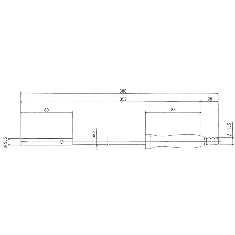 柄付点火棒 LPガス用 380mm タケノコ外径φ11.5mm TO-810R | 業務用厨房