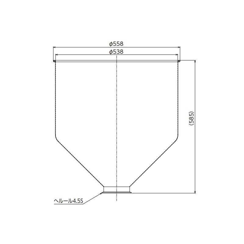 個人宅配送不可】18-8 深型ホッパー(ヘルール4.5S付) 容量約98L RWOS