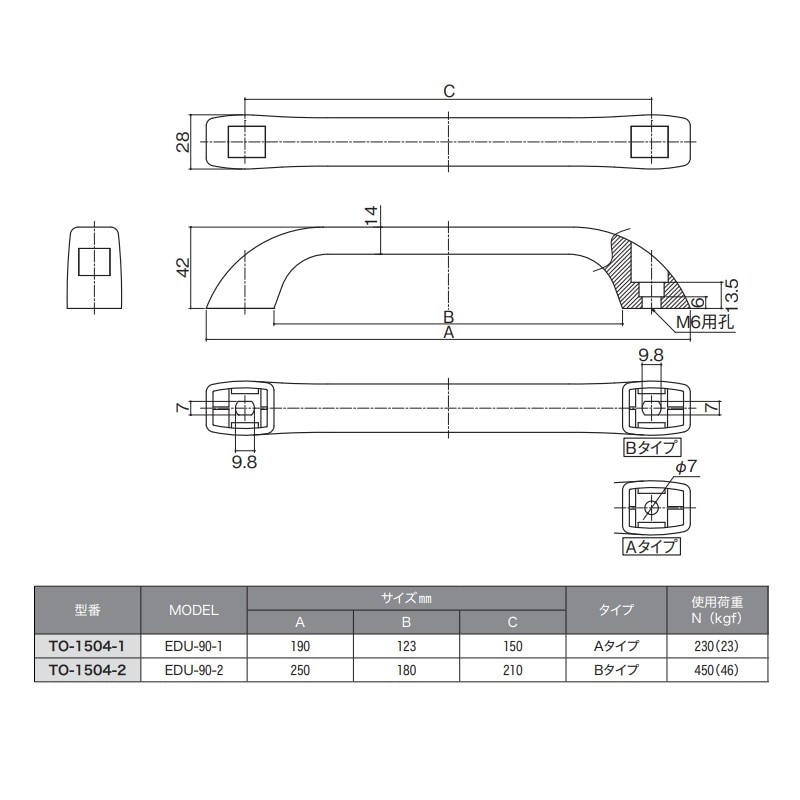 取手 樹脂製 小 TO-1504-1 | 業務用厨房部品,内装部品,ラッチ