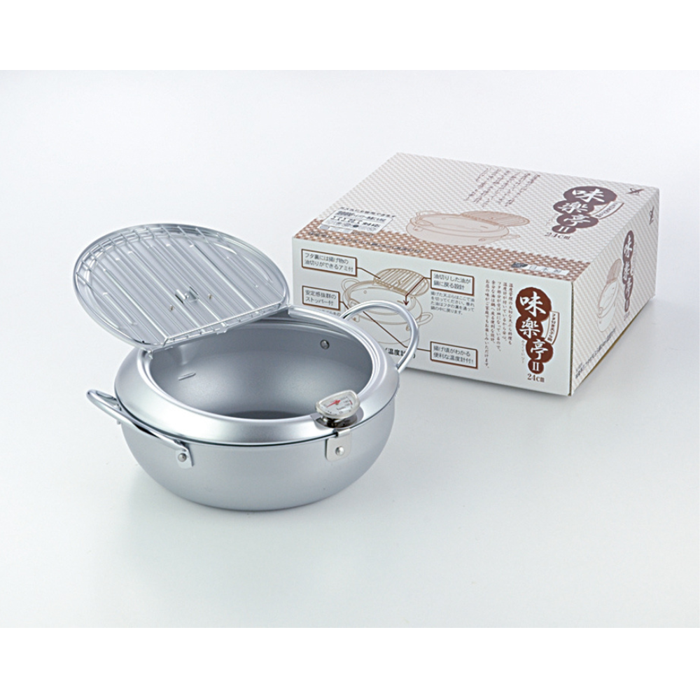 （未使用品）AMC社製　ウォック鍋（温度計付きフタ） 取寄品】味楽亭Ⅱ フタ付天ぷら鍋(温度計付) | メーカーから探す