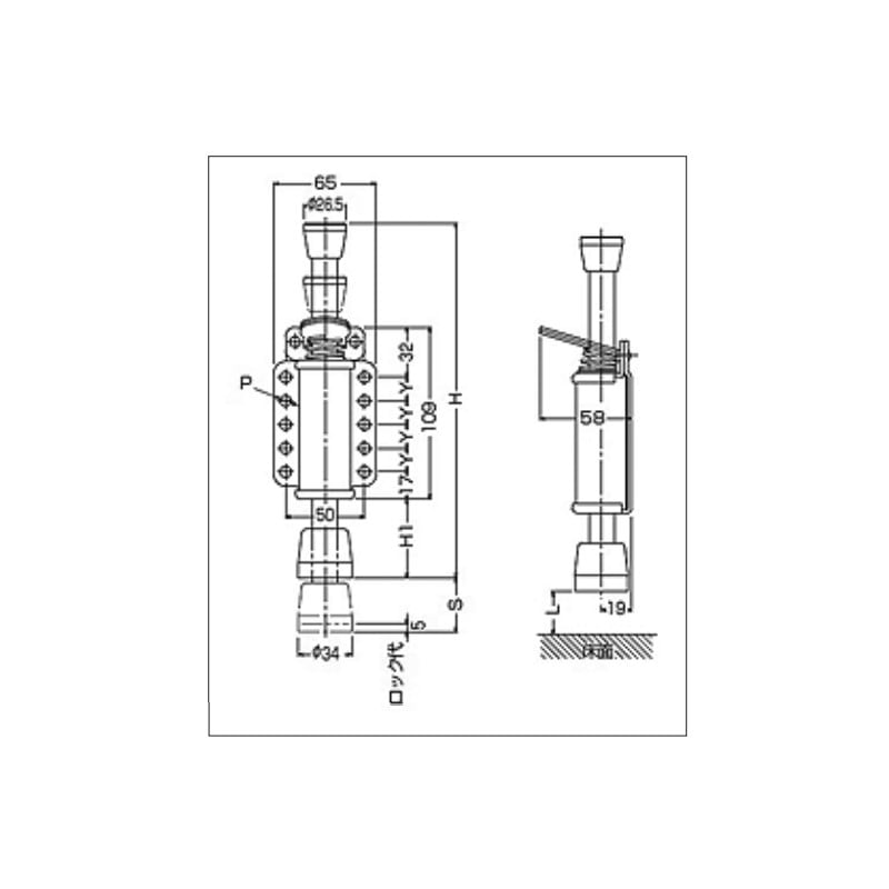 取寄品】ハンマーキャスター フリーロック TO-8045-1H 900A | 業務用