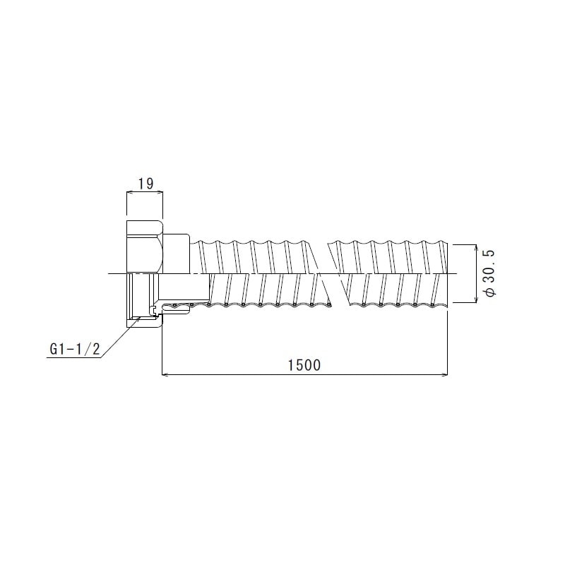 SSS様 排水ホース 回転ナット G1-1/2ネジ 150cm TO-192/150F