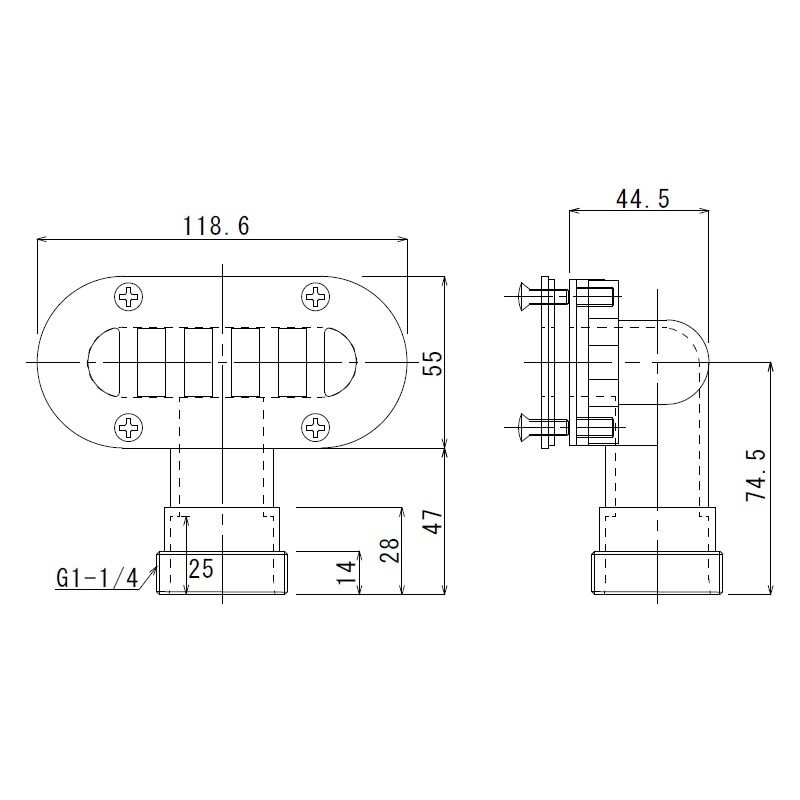 小判型オーバーフロー ネジタイプ TO-232NP(S) | キッチン用排水部品