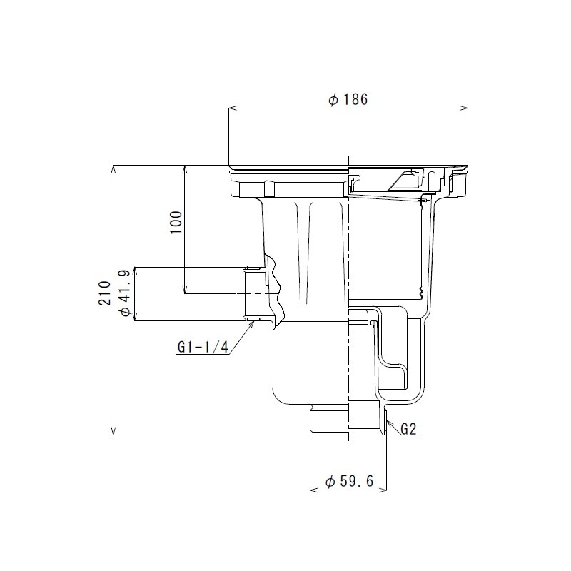浅型排水トラップ G2ネジ ステンカゴ TO-281 | キッチン用排水