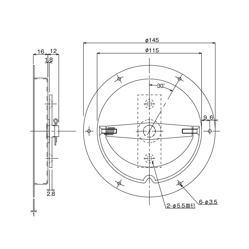 ステンレス 回転ハンドル TO-161N | 業務用厨房部品,内装部品,ラッチ