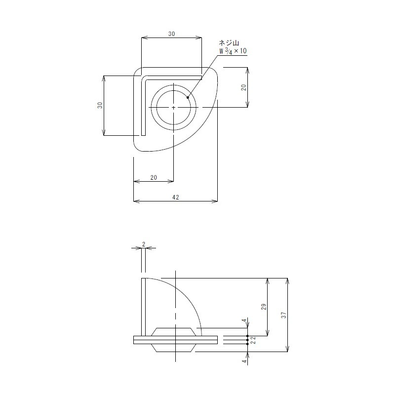 18-0 アングル用三角座板 W3/4×10山 | 業務用厨房部品,アジャスト脚,受
