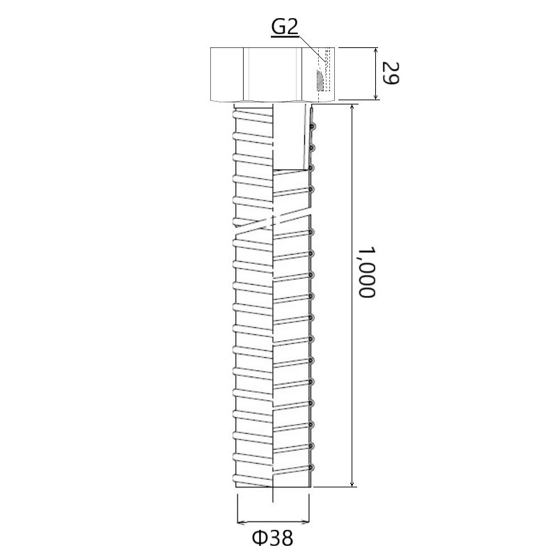 排水ホース 回転ナット G2ネジ 100cm TO-192L-BK | キッチン用排水部品