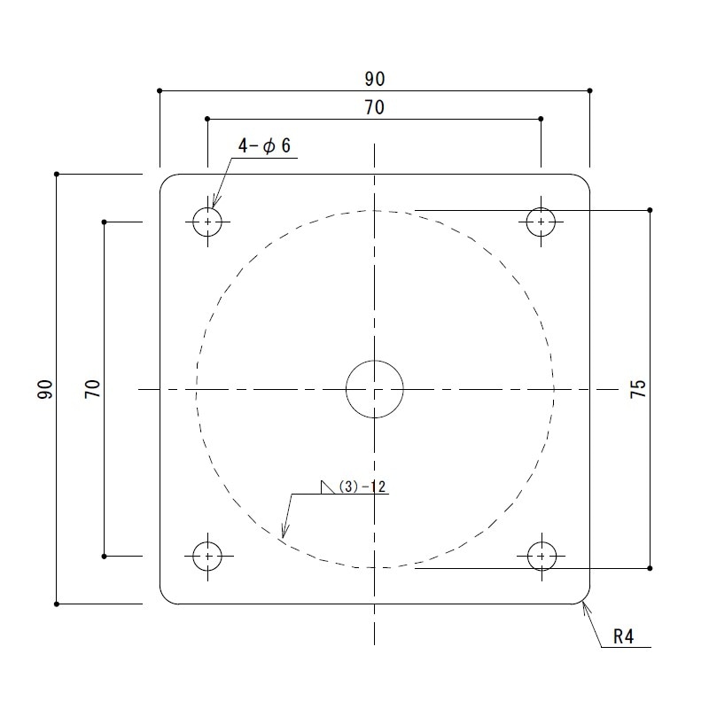 アジャスト脚 四角プレート 平付けタイプ M20×P2.5 最短140mm 最長