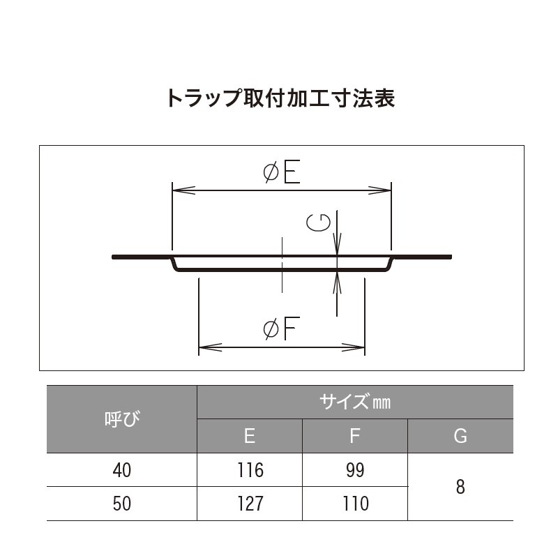 【取寄品】金属製流し用流しトラップ 呼び径40(SGP･VP) T14AA-K-OF(SU)40