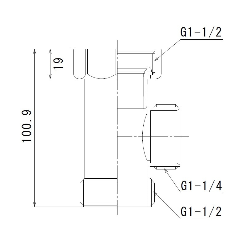 排水チーズ G1-1/2ネジ TO-237A | キッチン用排水部品 | SHOP SUGICO