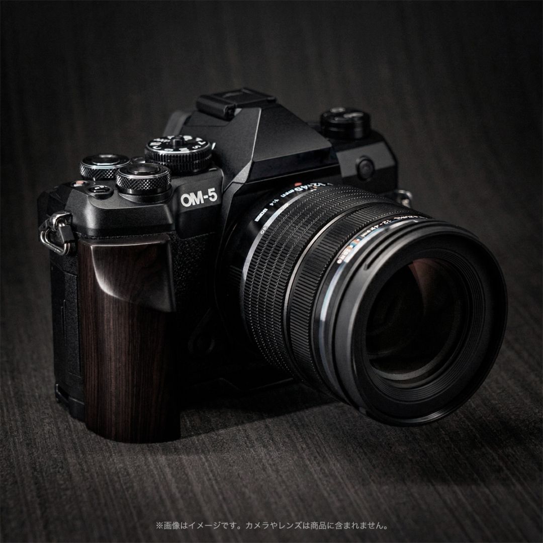 YUWOOD ウッドグリップ 一体型ベースプレート OM SYSTEM OM-5 Mark II