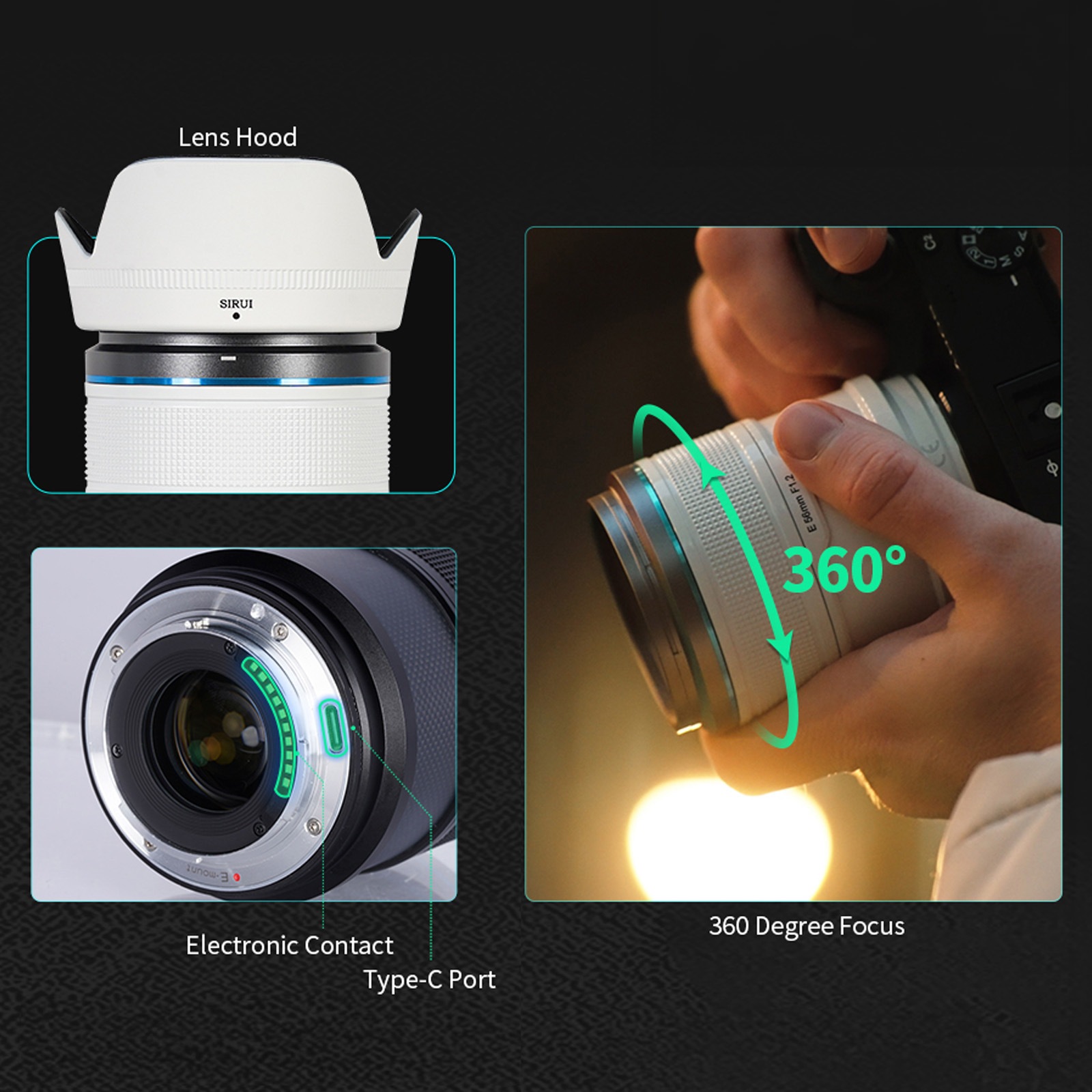 SIRUI Sniper AF 16mm F1.2��E/Z/X�ޥ���ȡ�APS-C ����ñ������󥺡֥֥�å�/����С�/�ۥ磻�ȡ�