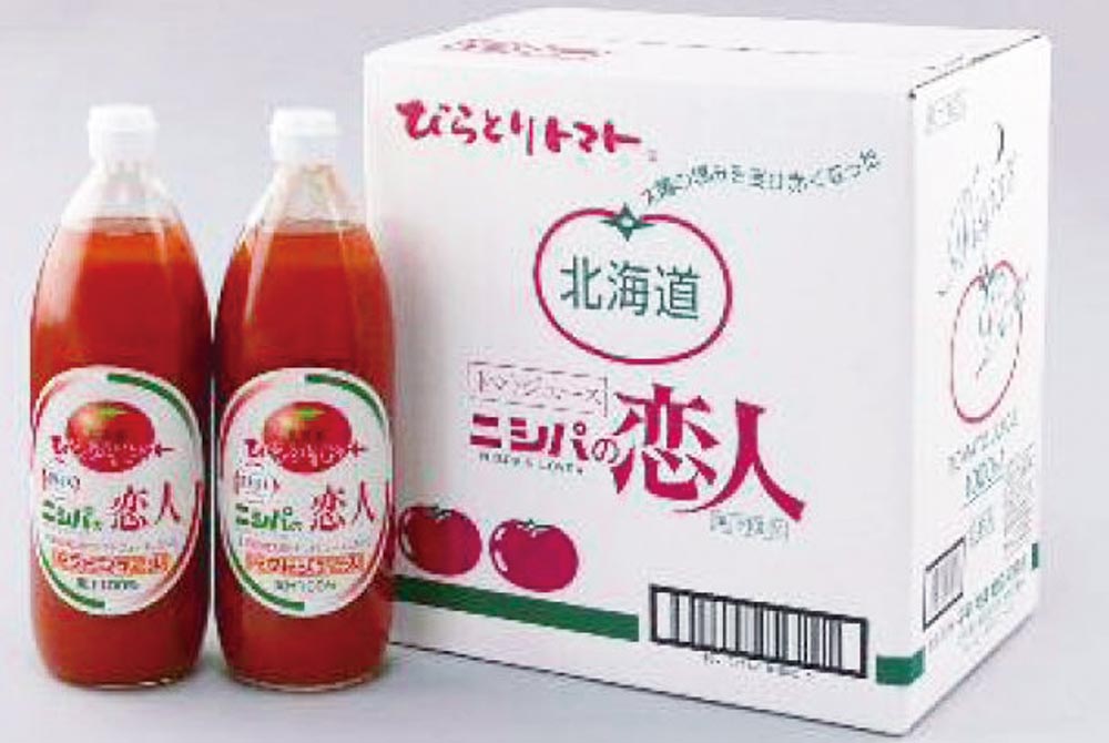 【平取町】「ニシパの恋人」トマトジュース　有塩１リットルビン（６本入）