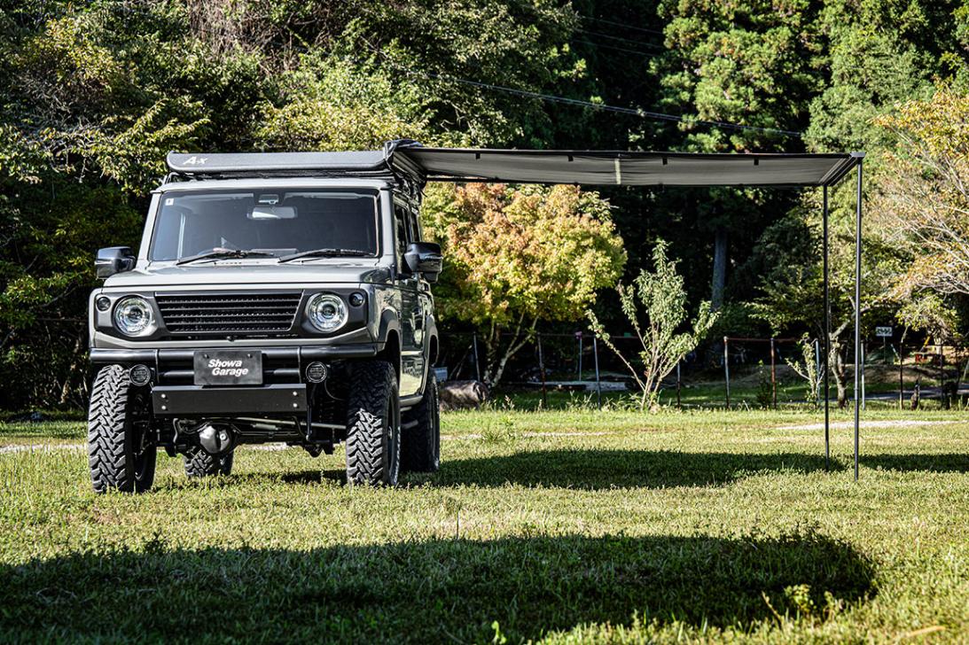 A-x ソフトケースオーニング 2000mm×2500mm ブラック カーサイド
