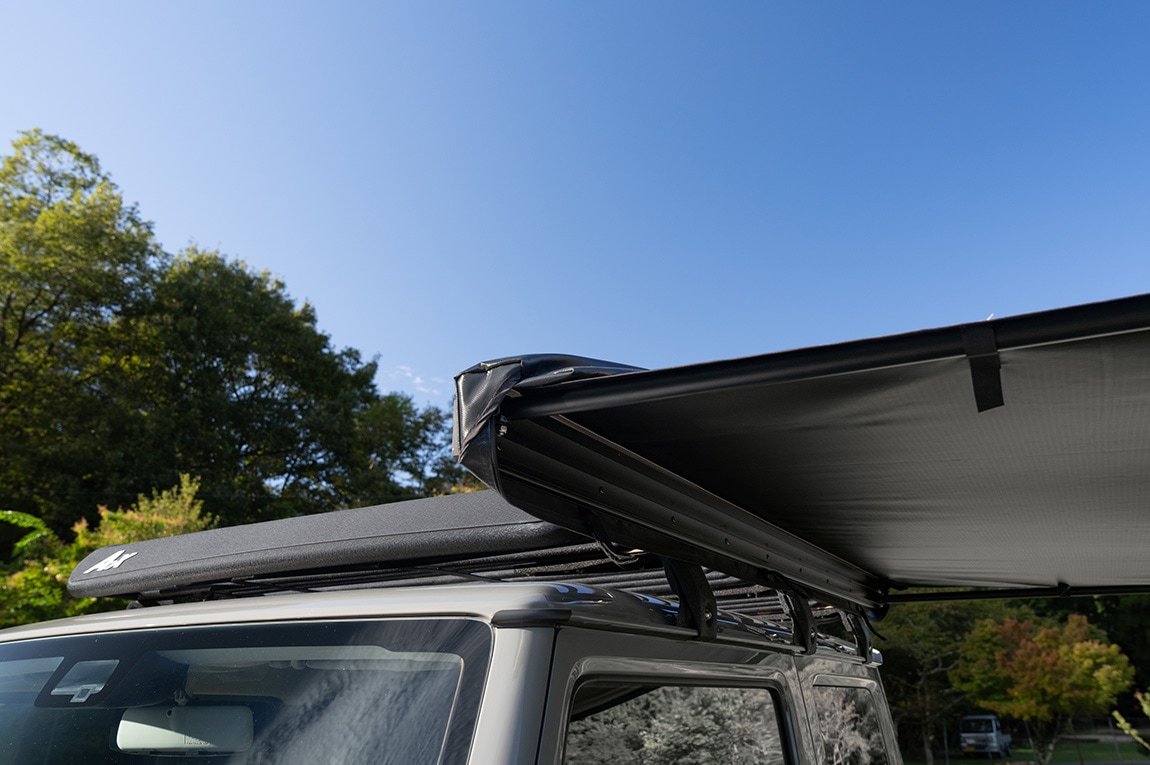 A-x ソフトケースオーニング 2000mm×2500mm ブラック カーサイド
