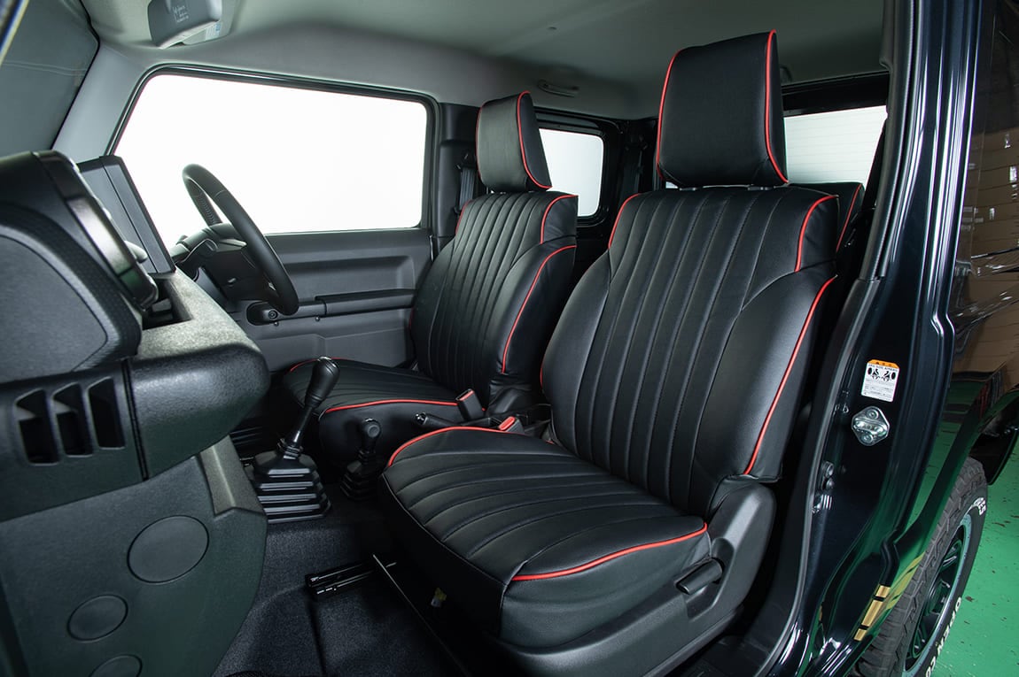 ジムニーシートカバー全席セットJB64 JB74 シートカバー ブラック パイピングカラー選択4色 一台分 ジムニーJB64