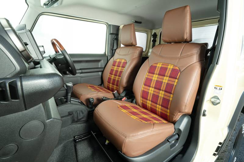 シートカバー モカ × チェック 一台分 JB64、JB74用 | JB64・JB74