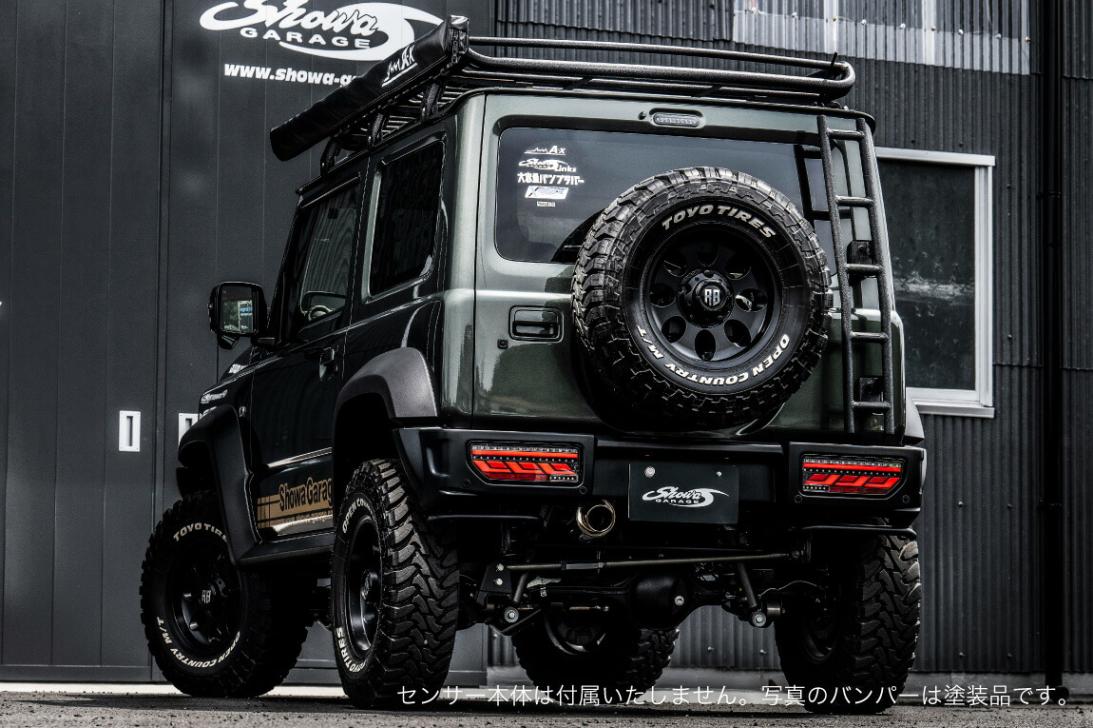 ABSリアバンパースポイラー タイプ2 未塗装品 リアパーキングセンサー