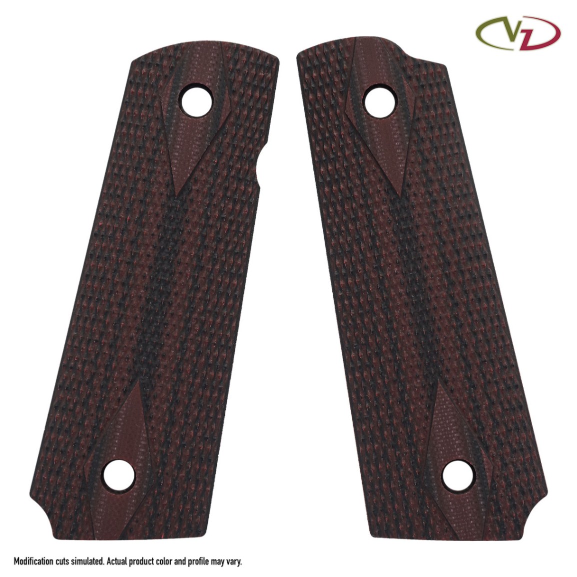 VZ GRIPS 1911系グリップ ダブルダイヤモンド ブラックチェリー G10