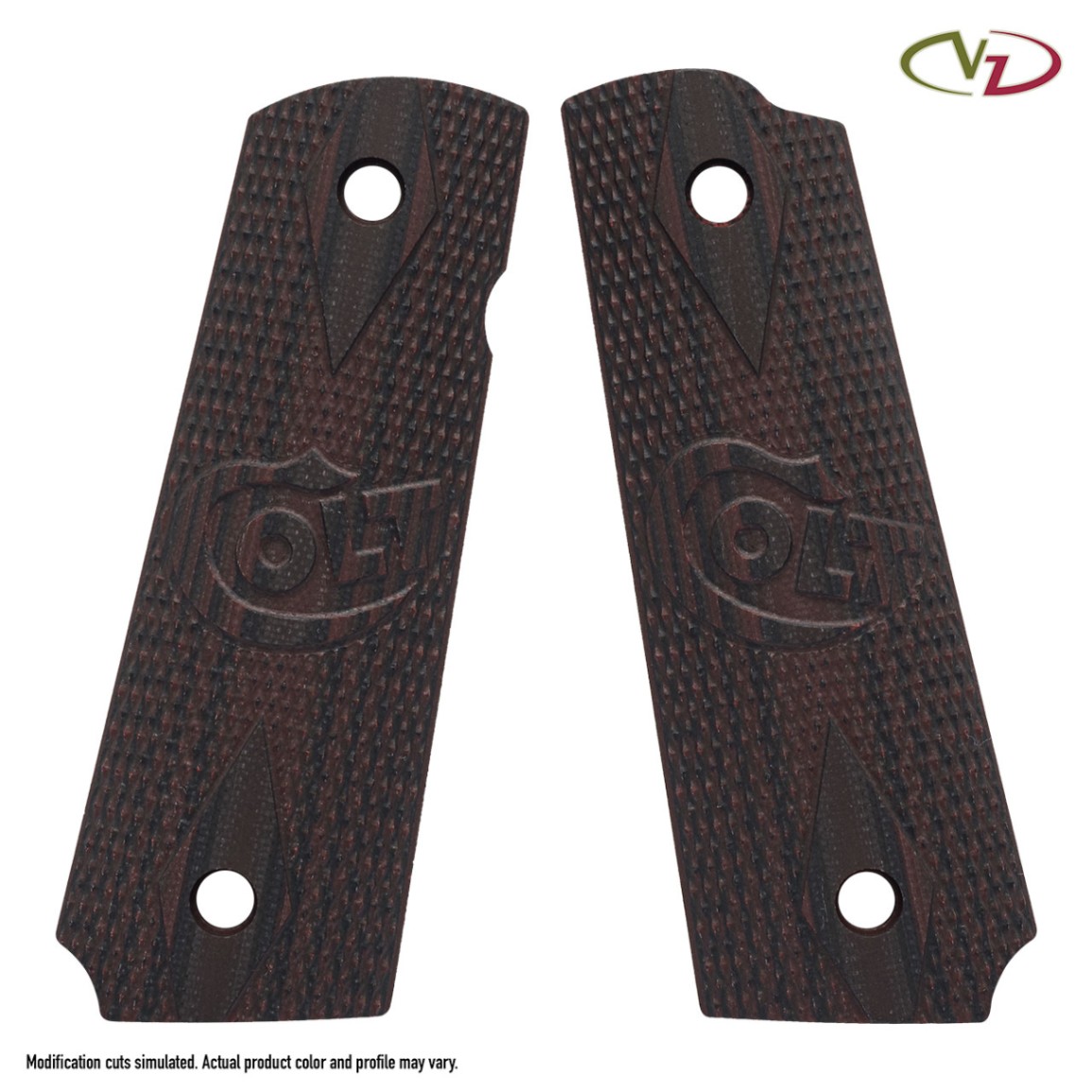 VZ GRIPS 1911系グリップ ダブルダイヤモンド コルトロゴ ブラック