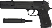 ���ʥ������ ȯ�м���ǥ륬�� Beretta 92FS ��Professional Comp�� Evolution 2  Heavy Weight ALL Black Model Gun with Suppressor