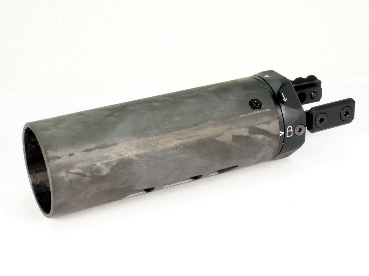 M-RACスタイル サプレッサーシールドブラックカーボン 6.5インチ AngryGun MODTACタイプ M-RAC 6.5inch カーボンサプレッサー